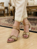 Golden Bridal Heels For Girls