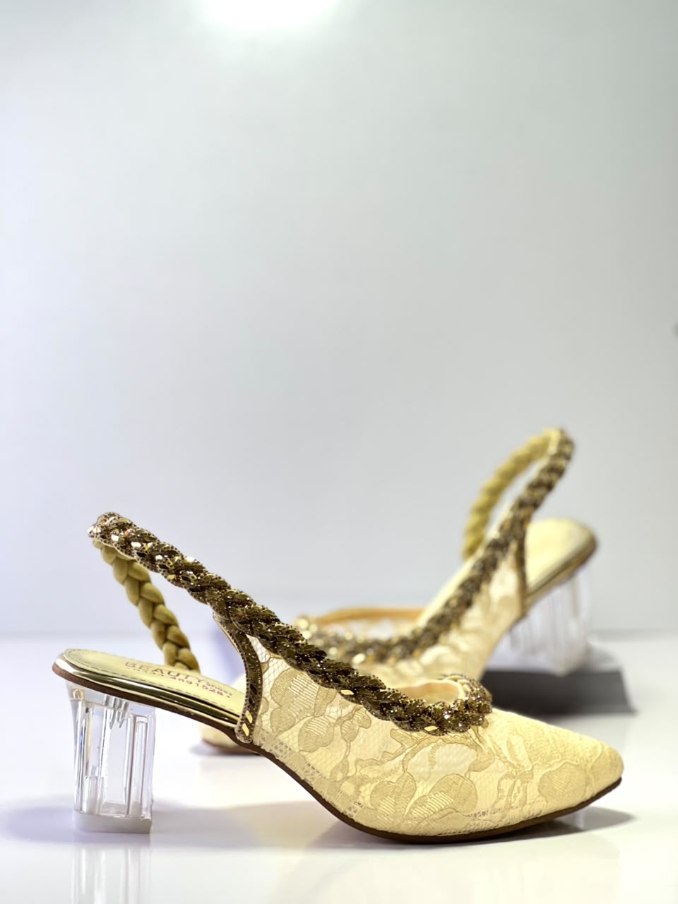Golden Bridal Shoe For Woman Wedding