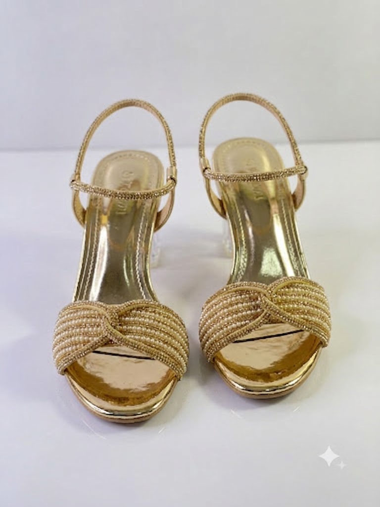 Golden Bridal Heels Shoe for Wedding
