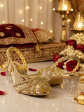 Golden Bridal Heels for Girls