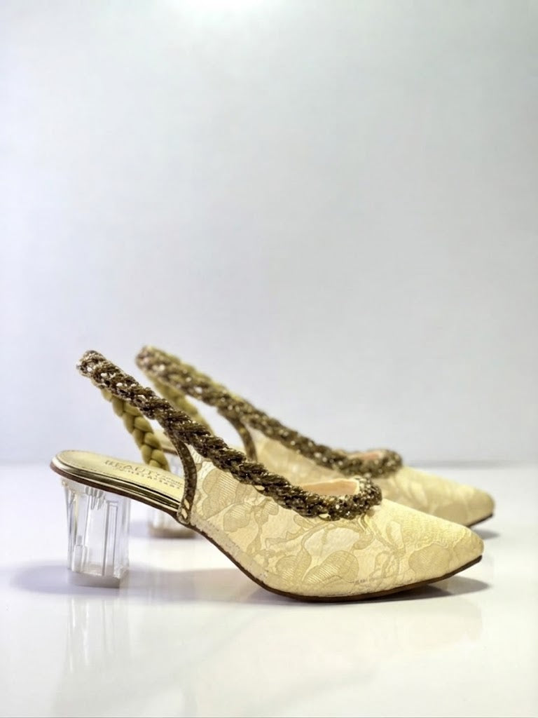 Golden Bridal Shoe For Woman Wedding